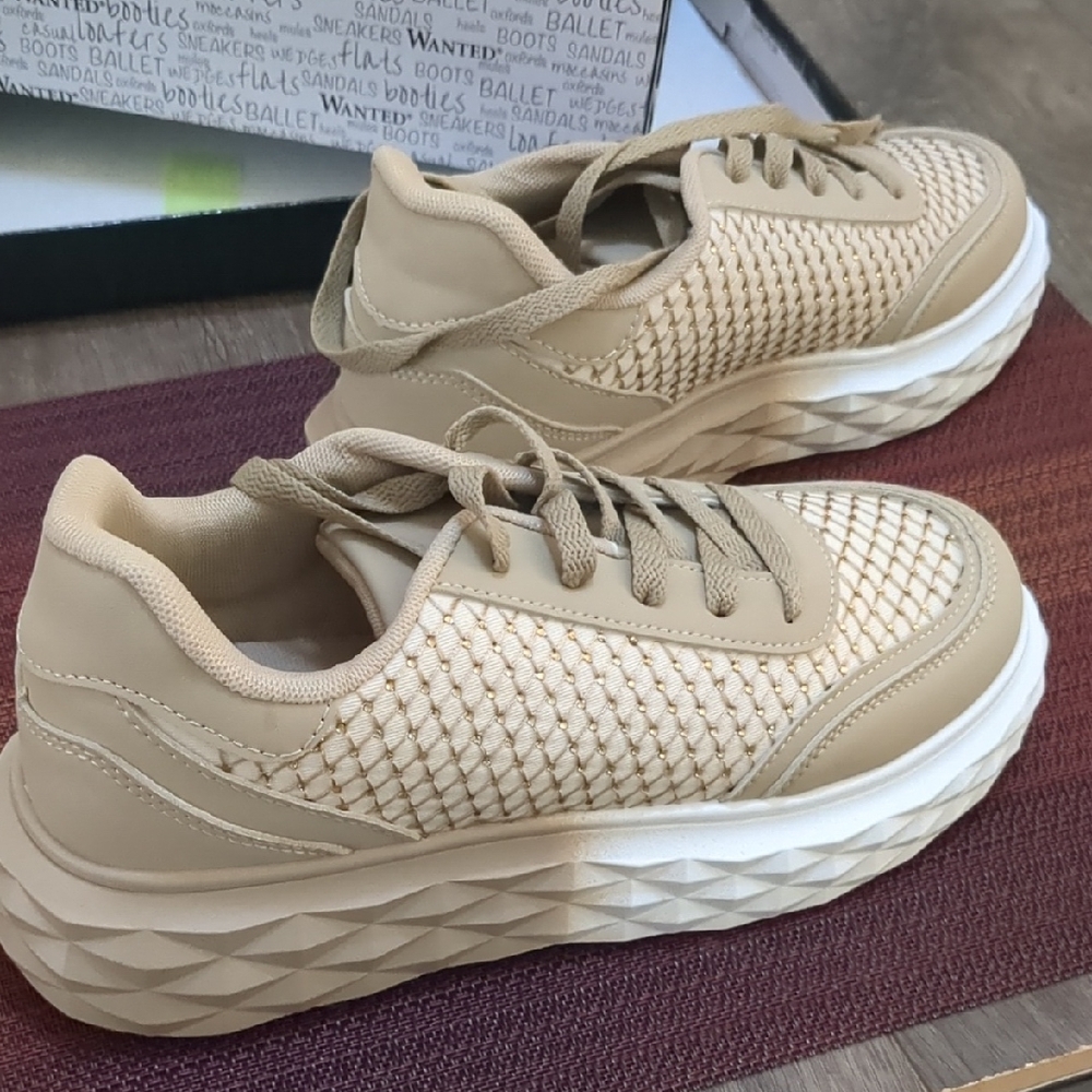 Wanted Beige Women's Sneakers New In Box